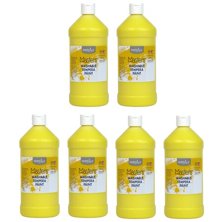 Handy Art Little Masters® Washable Tempera Paint, Yellow, 32 oz., PK6 213-710